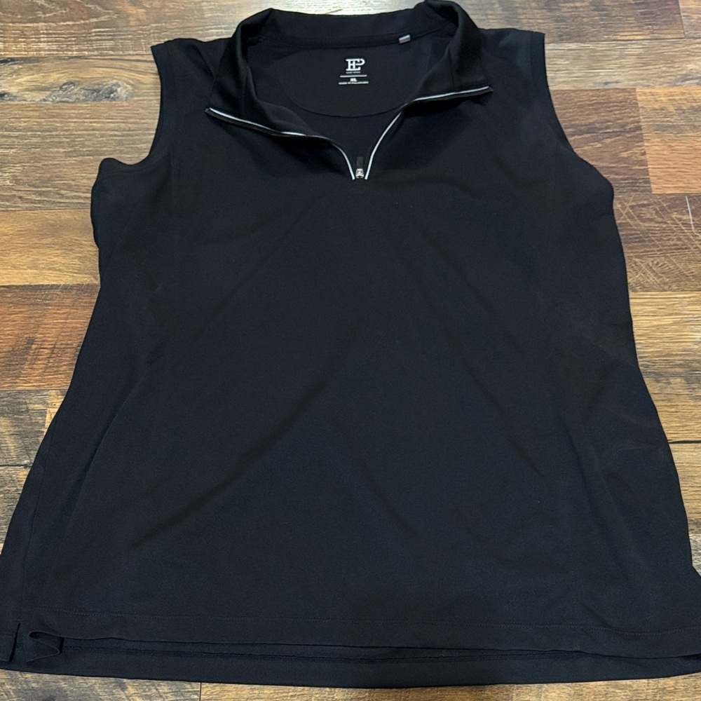 EP NY Sleeveless Zip Mock Polo
